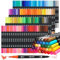 Eglyenlky Malstifte, Marker für Erwachsene, Doppelspitzen, Pinselstifte mit 100 Farben, auf Wasserbasis für Erwachsene, zum Zeichnen, Schreiben, Kalligraphie, Färben, Skizzieren, Kunstlieferant