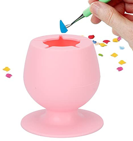 Brrnoo Desktop-Mülleimer, Silikon, Weicher Sauger, Typ Papiermülleimer, Desktop-Werkzeughalter, Rosa, Oval