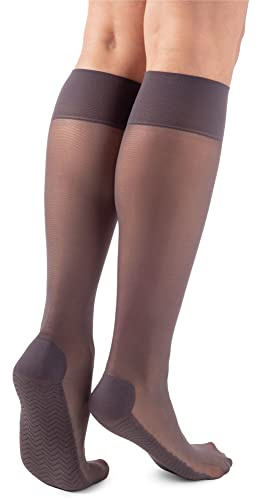 NOQ Chaussettes de massage des pieds pour femme - Transparent - Semi-mat - Sans pression - Semelle de massage 20 deniers Active