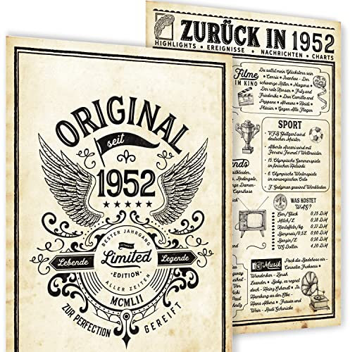mojoliving 73 Geburtstag Geschenk | lustige 1952 Geburtstag Poster | Deko 73 Geburtstag Frauen | Deko 73 Geburtstag Männer | 1952 Geburtstag Frauen/Männer | 73 Geburtstagskarte