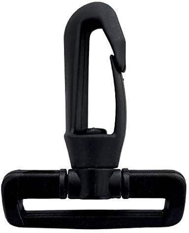 IPEA Moschettoni Girevoli in Plastica con Gancio per Zaini e Borse – 4 Pezzi – Moschettone Ruotabile con Passante della Cinghia per Borsoni, Accessori, Sport, Cucito – 40 mm – Nero