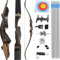 SHARROW 60 Zoll Recurvebogen Set Erwachsene 25-60 Lbs Takedown BogenschießEn Jagdbogen Pfeil Bogen Set Erwachsene Sportbogen Langbogen Recurve Bogen Pfeil Set Recurvebow Rechtehand(60Lbs, Bogenset)