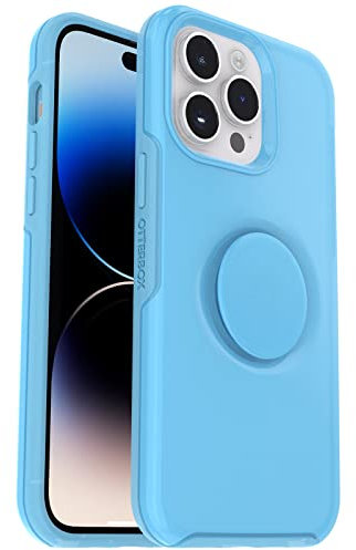 OtterBox iPhone 14 Pro (nur) Otter + Pop Symmetry Series Clear Case – You Cyan This (Blau), integrierte PopSockets PopGrip, schlanke, taschenfreundliche, erhöhte Kanten schützen Kamera und Bildschirm