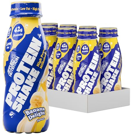 Applied Nutrition Protein Shakes - High Protein Shake Ready To Drink, Protein Drink With 42g Of Protein, Low Fat Protein Shake, On The Go Bottle - 8 x 500ml (Banana Delight)