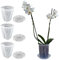 Towwoo Vaso per Orchidee in Plastica, 3 Vasi da Fiori in Plastica Trasparente con Fori di Drenaggio e Sottovaso, Vasi Rigidi per Piante e Fiori per Balcone Interno e Esterno, Diametro 14 cm