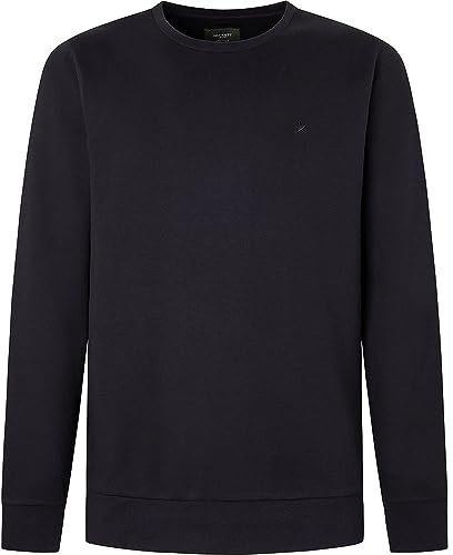Hackett London Herren Doppelstrick Crew Sweatshirt, Schwarz (Black), XXL