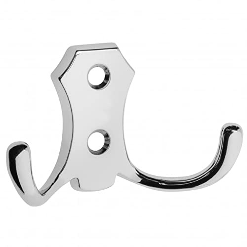 MS Beschläge klassischer Mantelhaken Garderobenhaken Kleiderhaken Handtuchhaken Handtuchhalter Zamak Doppel-Wandhaken (Chrom glänzend)