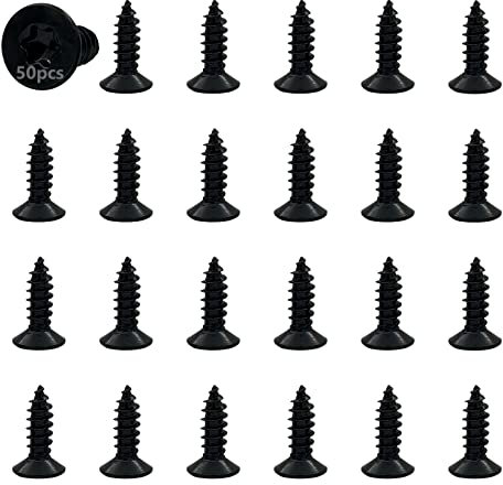 Torx Schrauben 50 Stk Blechschrauben M5x16mm Schwarz Selbstschneidende Schrauben für Auto Schutzbleche Radbögen Gitter Holzschrauben Kohlenstoffstahl Trockenbau Möbel N91160401 N90974701 (M5 x 16mm)