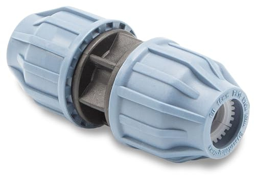 Acoplamiento de polipropileno, manguito de paso de 16 mm, conector de sujeción con 2 conexiones, conexión de compresión, conector adhesivo de manguera flexible, accesorio para piscina, riego de