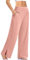 Cegerne Damen Palazzo High Waist Haremshose Yogahose Stretch Stoffhose Weite Jogginghose Sport Activewear Hose Traniningshose mit Schlitz, Rosa, S
