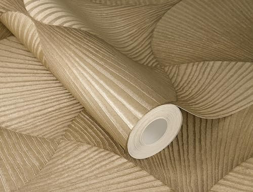 Rasch Vliestapete Art Deco Muster Fächer Grafik Gold Metallic 608243