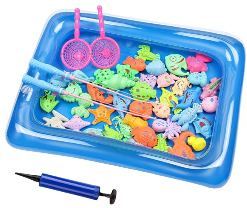 Dhqkqg Angeln Spielzeug, 50 Stück Magnetisches Angeln Spielzeug, Magnetisches Angelspiel Badespielzeug Badewannenspielzeug Wasserspielzeug Badewanne Für Kleinkinder Kindern Spielzeugs, Lernspiel