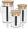 Arendo Set Glass Measuring jugs 350 + 500 ml 1000ml (0,35l 0,5l 1l) with Measurements displayed, Transparent Kitchen Measuring jug, Borosilicate Glass, Silicone Seal, Beaker with lid
