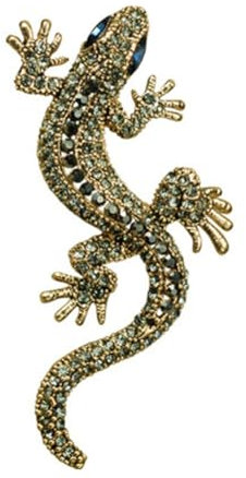 Gecko Brosche Vintage Eidechse Kragen Pins Kristall Tier Broschen Frauen Kragen Pin Dekoration