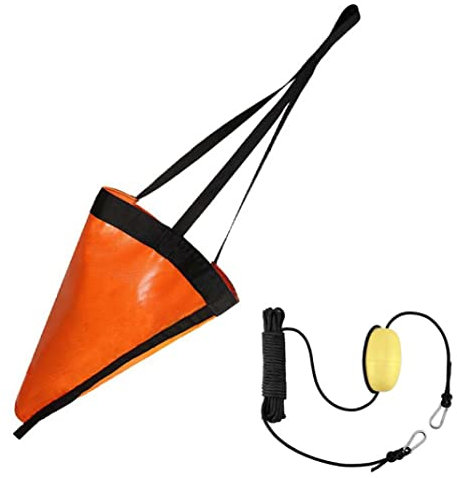 Wedhapy Drift Sock Sea Anchor with Kayak Tow Rope Buoy Ball Fishing Drogue for Boat Pontoon 24 Inch Orange Drift Sock, Sea Anchor, Drift Anchor, Kayak Anchor, Fishing Boat Drogue, Kayak Tow Rope