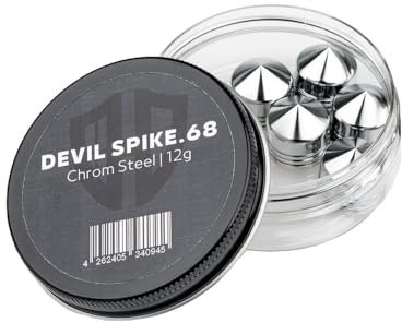 HomeDefence-24 10 x Devil Spike 68 | acero cromado | Calibre 68 | 12 g | 17,3 mm - HDR68 | Valken Milsig | FSC