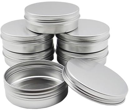 Wopanxye Lot de 6 bocaux vides en aluminium de 100 ml avec couvercle à vis, boîtes en métal de 100 g pour loisirs créatifs, baumes à lèvres, crème pour le visage, bougies, thé