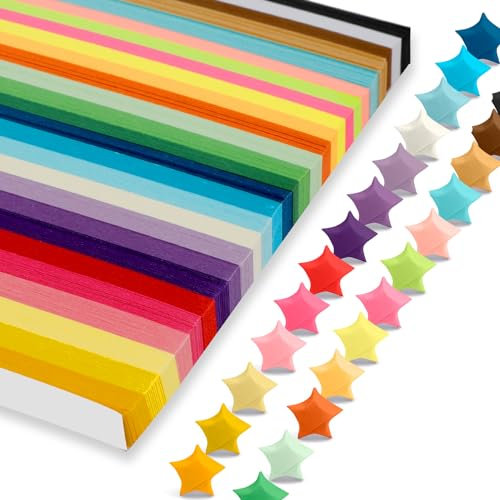 Bascetta Origami Sterne - 27 Farben, 1350 Stück Origami Papierstreifen Paket