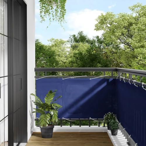 Bulliing Balkon-Sichtschutz Blau 75x800 cm Balkonbespannung Sichtschutz FüR Den Garten Sichtschutz Zaun 100% Polyester-Oxford