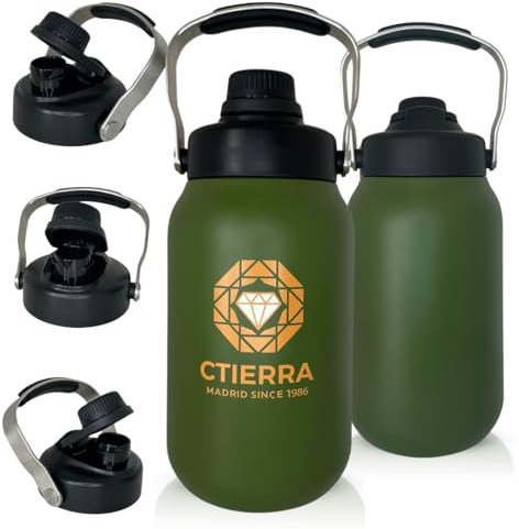 CTIERRA Thermosflasche 2L BPA-frei 2 Liter Thermoskanne 2 Liter Thermosflasche fürs Fitnessstudio 2 liter Sport-Thermoskanne 2 Liter Isolierte Edelstahlflasche Thermosflasche für Sport