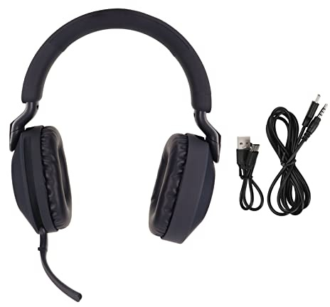 EIMSOAH Cuffie da Gioco, Interfaccia Pieghevole di Tipo C 5.1 Cuffie Stereo Dual Mode Cablate con Microfono, Cuffie da Gioco, per PC, Laptop (Blu)