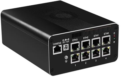 AIOPCWA Mini PC Firewall Micro Appliance, 8 Port i226V 2.5GbE LAN,12th Gen Core i5 1240P, OPNsense Hardware, USB3.2, Type-C, TF, Console COM, 4 Display, Barebone NO RAM NO SSD