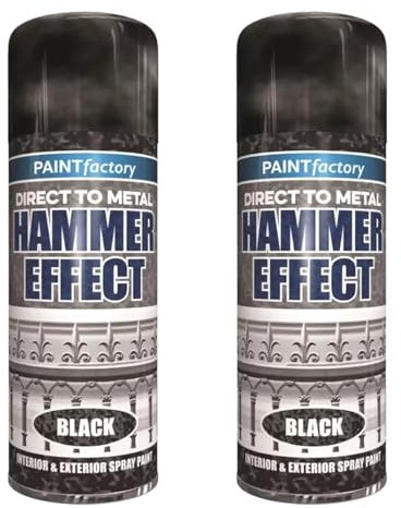 YSAMAX Black Hammer Spray Paint, Durable Finish, Prevents Rust And Corrosion, Quick Drying Formula, Long-Lasting Protection, Versatile Uses, 400ML, (2PCS)