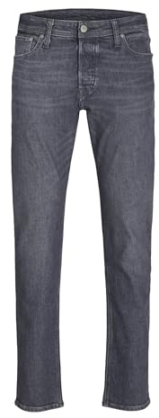 APREL Herren Tapered Fit Jeans in Grau – Stonewash Denim mit Stretch – Klassische 5-Pocket Jeans mit Button-Fly – Karotten-Schnitt Mid Rise