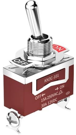 5PCS ON OFF Interruttore a levetta 2 posizioni SPST Interruttore a levetta impermeabile 250V 30A 2 Pin Heavy Duty con copertura di avvio for Auto