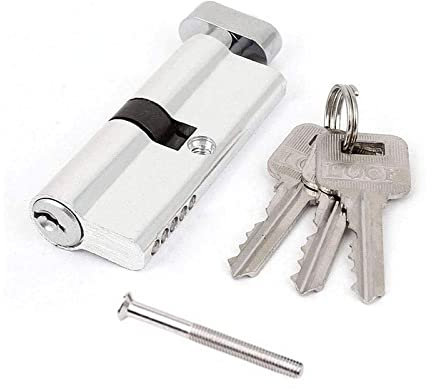 CHFYIJYHM Zylinderschloss, Haustürschloss, Holztür, Zimmer, Innenbereich, klein, 70 Universal-Sicherheitston, Tür, 3 Set Werkzeuge, Zylinder, silberfarben mit Schlüsseln, Anti-Schnapp-Schloss, Schließ