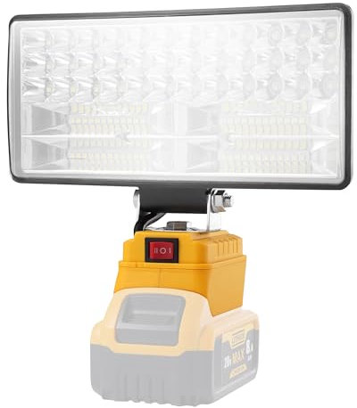 5400 Lumens Cordless LED Work Light, 4500K Adjustable Battery Powered LED Work Jobsite Flashlight Emergency, 20V De-Walt Battery Flood Light with USB Charging Port for Work Camping Outdoor