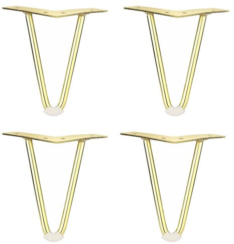 NBKJDSXL 4 Stück Tischbeine Metall,Möbelfüße Gold Hairpin Leg,Tischbeine Schrank Füße Metall Hairpin Legs für Kleiner Couchtisch,Schließfach (35cm/13.78in)