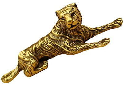 Amosfun Vintage Tiger Statue Aus Messing Desktop Tiger Figur Retro Modell Antike Skulptur Klein Und Leicht Dekoration Für Schreibtisch Und Auto