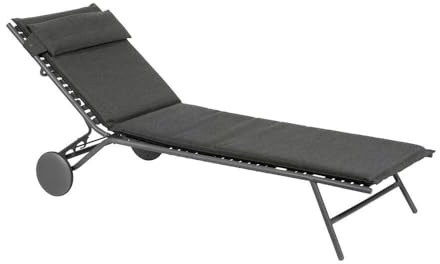 Lafuma MOBILIER - Gepolsterte Sonnenliege/Gartenliege - Bayanne II - Hedona - Grau Onyx LFM5177_8917-5 Jahre Garantie