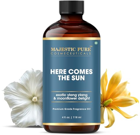 Majestic Pure Ylang Ylang & Moonflower Fragrance Oil, 118ml Candle Making | Scents| Delight Premium Grade Fragrance Oil | Aromatherapy, Hair & Skin Care Diffusers, DIY, Self Care