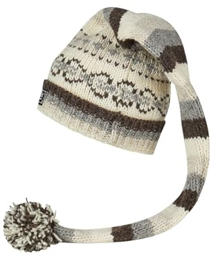 THC Schafwoll Zipfelmütze 507 | Handgestrickte Wintermütze aus 100% Schafschurwolle | Unisex Strickmütze mit Fleece-Innenfutter | Windabweisend