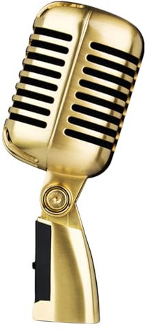 Micro dynamique vintage avec effet métallique antique et nostalgique pour musiciens et chanteurs