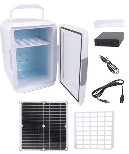 Cenifin Nevera solar compacta con eficiente nevera solar portátil con caja de batería para camping y viajes de pesca