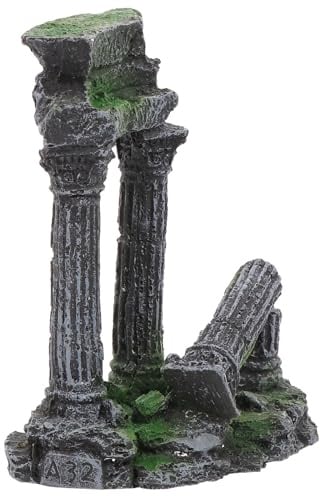 VICASKY Aquarium Römische Säule Fischunterstand Harz Versteckhöhle Lebendige Landschaftsdekoration für Aquarien und Garnelen Zufällige Farbe