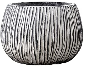 Maceta grande de cemento para interior con orificios de drenaje para orquídeas y ficus, perfecta para sala de estar y plantas de exterior