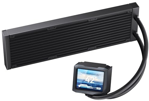 Jonsbo TF3-360SCBN AiO Wasserkühlung – schwarz | 360-mm-CPU-Wasserkühlung mit 3,5-Zoll-Display, ARGB-Pumpe und Aluminium-Radiator - ohne Lüfter