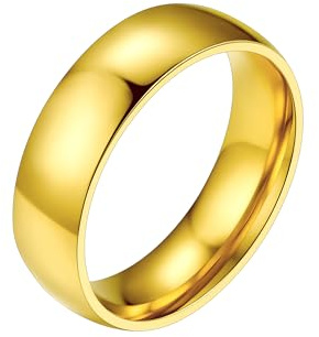 PROSTEEL Simpel Bandring 2mm/4mm/6mm/8mm breit Herren Damen personalisiert Trauring Ehering Edelstahl/18k vergoldet Finger Ring Modeschmuck Accessoire für Hochzeit Geburtstag, Ringgrößen 54-67
