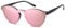 styleBREAKER occhiali da sole monolente con lenti piatte e aste in plastica, lente rotonda, unisex 09020081, colore:Telaio nero/vetro rosa specchiato