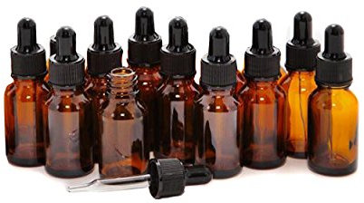 Lot de 12 flacons vides rechargeables en verre ambré 5 ml avec compte-gouttes pour huiles essentielles, aromathérapie, cosmétiques, liquide