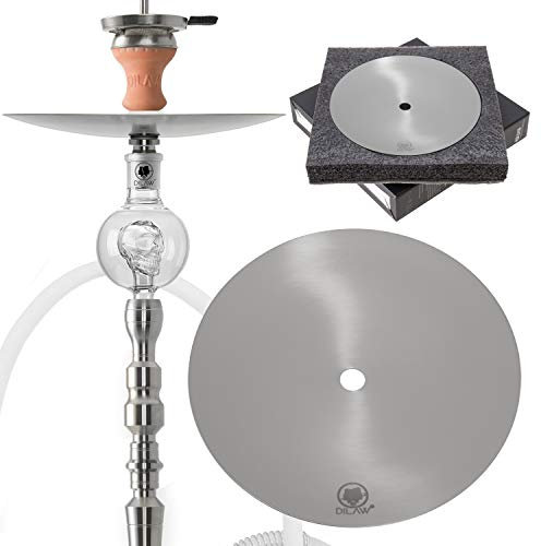 DILAW Shisha Kohleteller V2A Edelstahl | 24cm Big Size Silber | Wasserpfeife Hookah - Zubehör Kohle-Teller