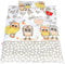 Babylux 2 TLG. Set Bezug für Kinderwagen Stubenwagen oder Wiege Garnitur Bettwäsche Kissen Decke 60 x 78 cm (105. Eule Beige)