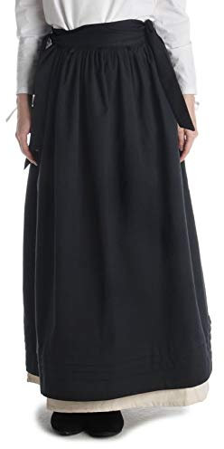 HEMAD Mittelalter Rock-Schürze Schürzenrock 100% Baumwolle Modell: Widga, Schwarz, XXL-3XL