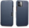 Mobiskin Hülle kompatibel mit Apple iPhone 12 MINI (5,4 Zoll), Handyhülle mit echtem Leder, Case, Schutzhülle, dünne Handy-Tasche, Slim Cover, Blau