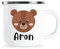 Tazza personalizzata per bambini con nome e motivo divertente orso tazza smaltata regali individuali idea regalo per bambini bambino ragazza ragazzo compleanno tazza di metallo smalto