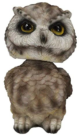 Ebros Chibi Braun Great Horned Owl Stehender Wackelkopf Figur 15,2 cm hoch realistische nachtaktive Eulen Skulptur Natur Tier Vogel Baby Eule Statue